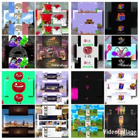 16 Thumbnails of Animated Scenes