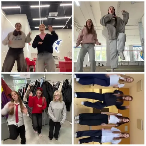 Groups Dancing Indoors Together