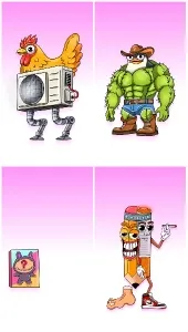 Cartoon Characters with Unique Features