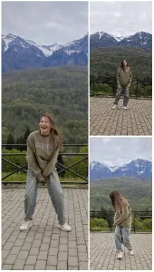 Casual Person with Scenic Background