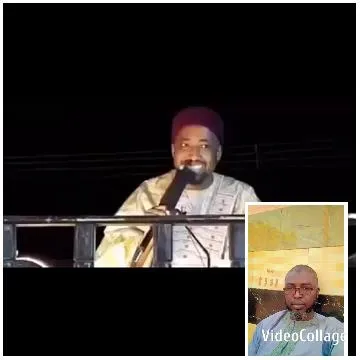 Person Speaking into Microphone at Night