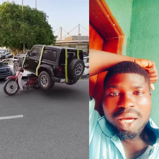 Motorcycle Parked by SUV