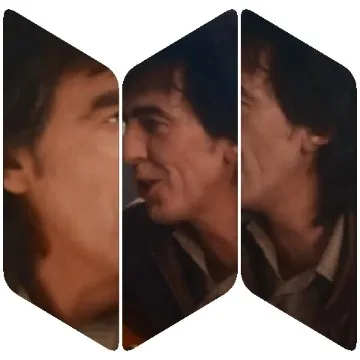 Split View of Person's Face