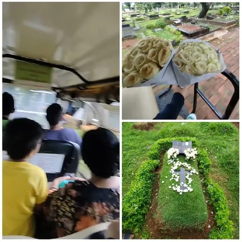 Vehicle Ride and Cemetery Flowers