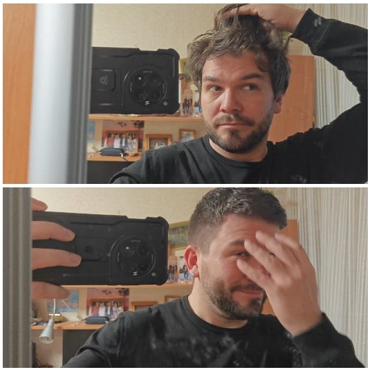 Mirror Selfies with Hair Changes