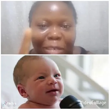 Person with Baby Holding Microphone