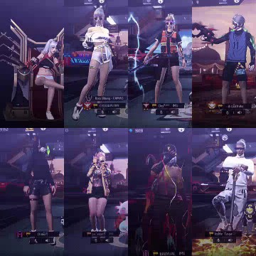 Eight Game Characters in Action