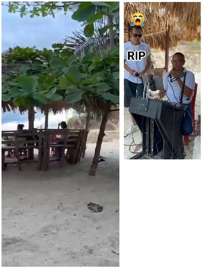 Singing Man at Beach with Tribute