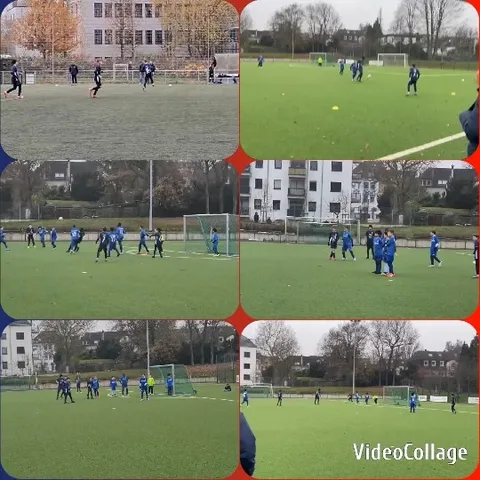 Soccer Players Practice on Field