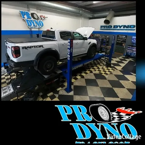 White Pickup Truck in Garage