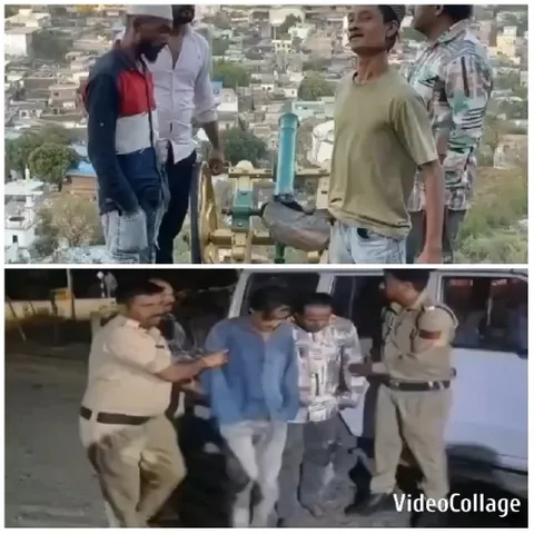 Men Near City View and Police Escort