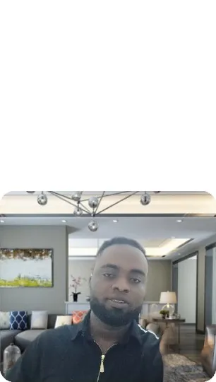 Smiling in a Modern Living Room