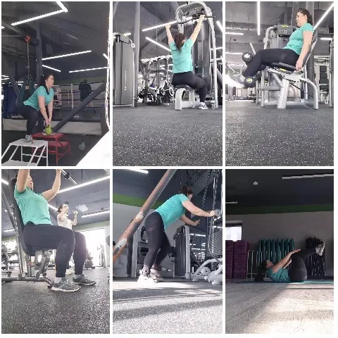 Person Using Gym Equipment in Fitness Center