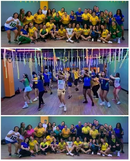 Group Activity in Colorful Room
