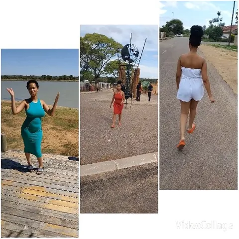 Woman in Multiple Outfits Outdoors