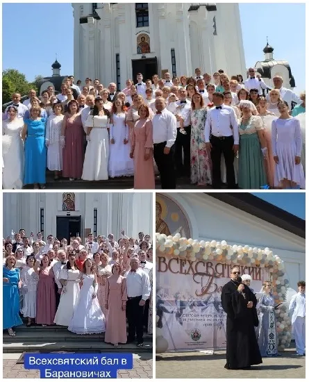 Formal Poses In Front Of Church