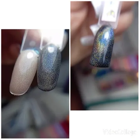 Close-Up of Glittery Fake Nails