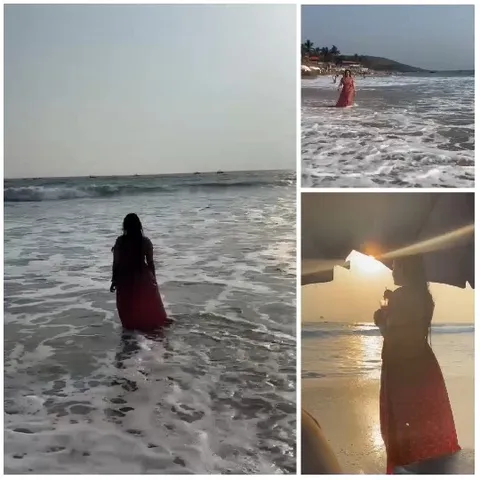 Woman in Beach Setting with Ocean