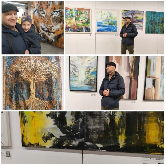 Artworks Displayed with Posing Friends