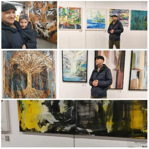 Artworks Displayed with Posing Friends