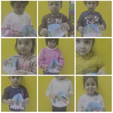 Children with Colorful Paper Crafts