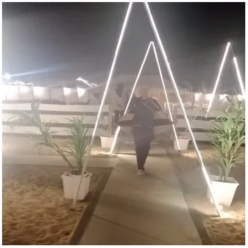 Evening Walk Through Decorative Pathway