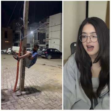 Nighttime Utility Pole Climb and Reaction