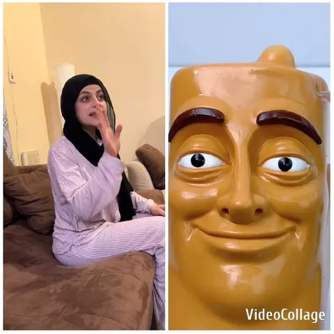 Person in Pajamas and Cartoon Face