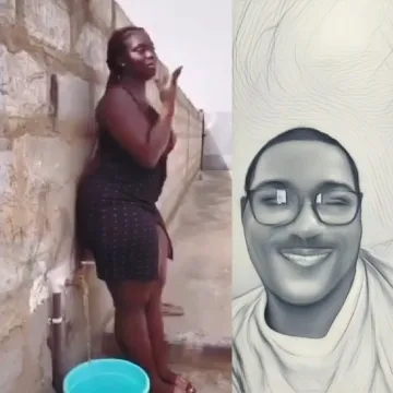 Water Bucket Pose by the Wall