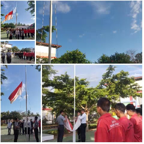 People at Outdoor Flag-Raising Ceremony