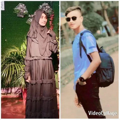 Person in Hijab and Casual Backpacker