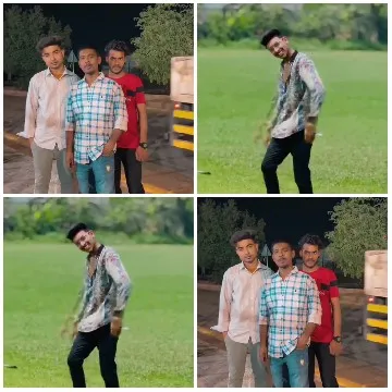 Three Friends in Casual Outdoor Settings