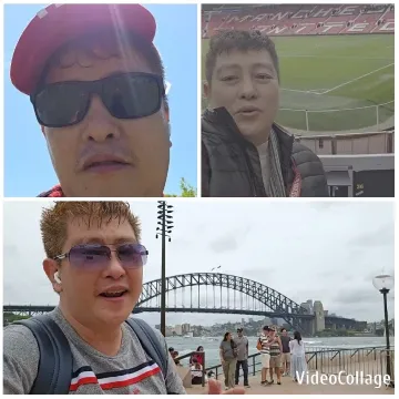 Person at Stadium and Waterfront