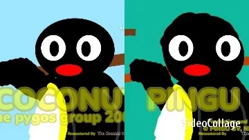 Penguin Character Against Colored Backgrounds