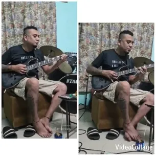 Man Playing Electric Guitar