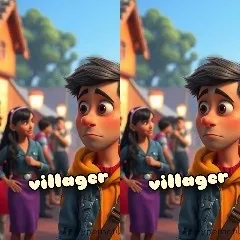 Animated Character in Village