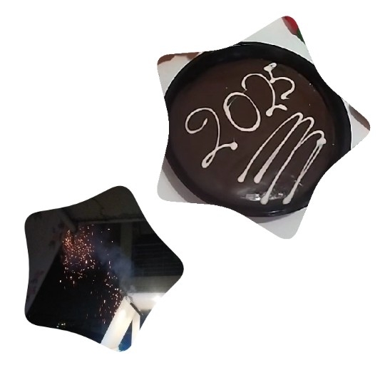 Star Cutouts with Cake and Fireworks