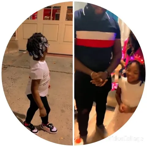 Child on Sidewalk with Adult
