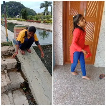 Girl Reaching for Water by Canal