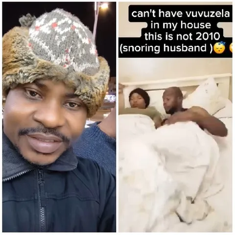Person with Furry Hat and Bed Scene