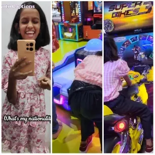 Girl Enjoying Arcade Games