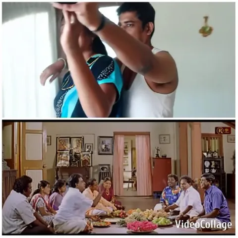 Embracing Couple And Group Meal
