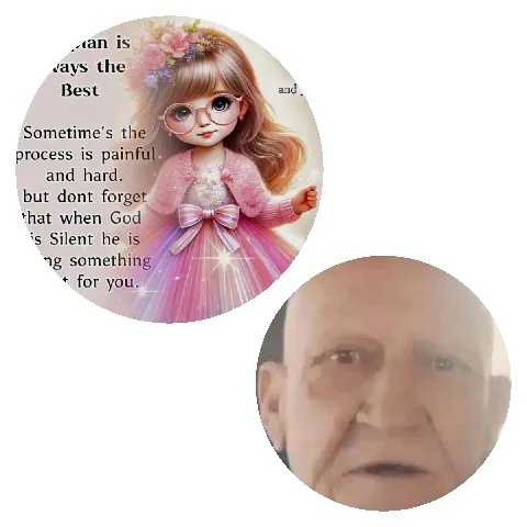 Illustrated Doll and Elderly Man