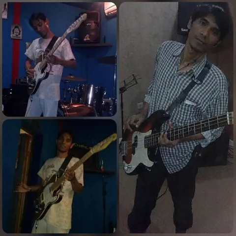 Guitar Playing in Music Studio