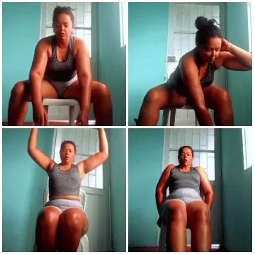 Person Exercising in Light Room