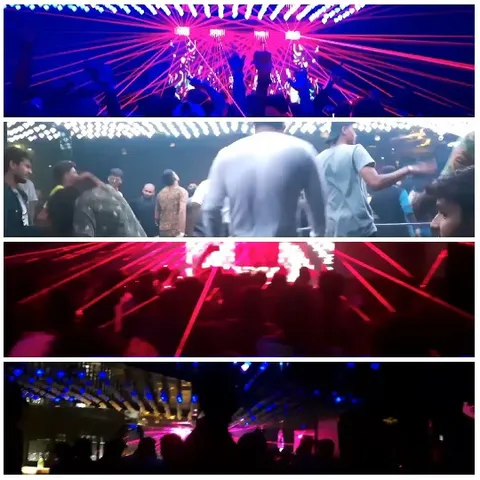Nightclub Scene with Dancing Crowd