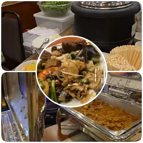 Buffet Setup with Various Dishes
