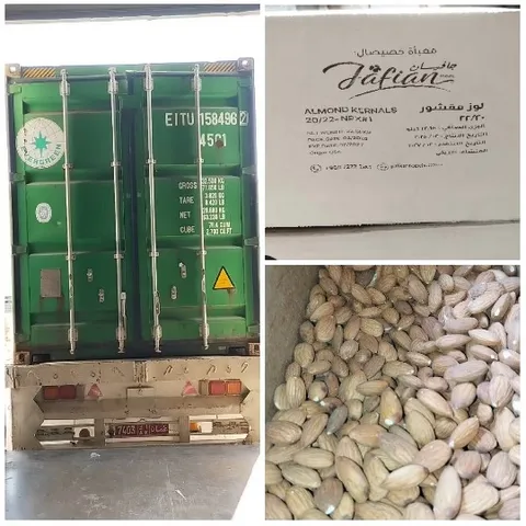 Shipping Container and Almond Kernels