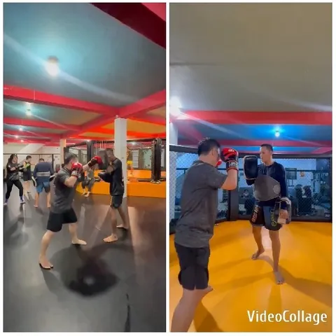 Boxing Practice in a Gym