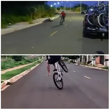 Bicycle Rider at Night and Day